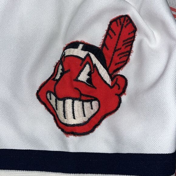 Vintage Cleveland Indians pro Knit Jersey #7 Chief Wahoo Baseball MLB USA made L - Picture 7 of 8
